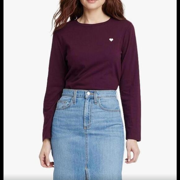 A New Day small purple long sleeve tee shirt with embroidered heart - Picture 1 of 5